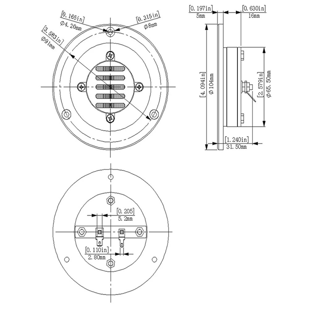 104mm HiFi Ribbon Tweeter Speaker 30W Isodynamic AMT Tweeter Air Motion Transformer Planar