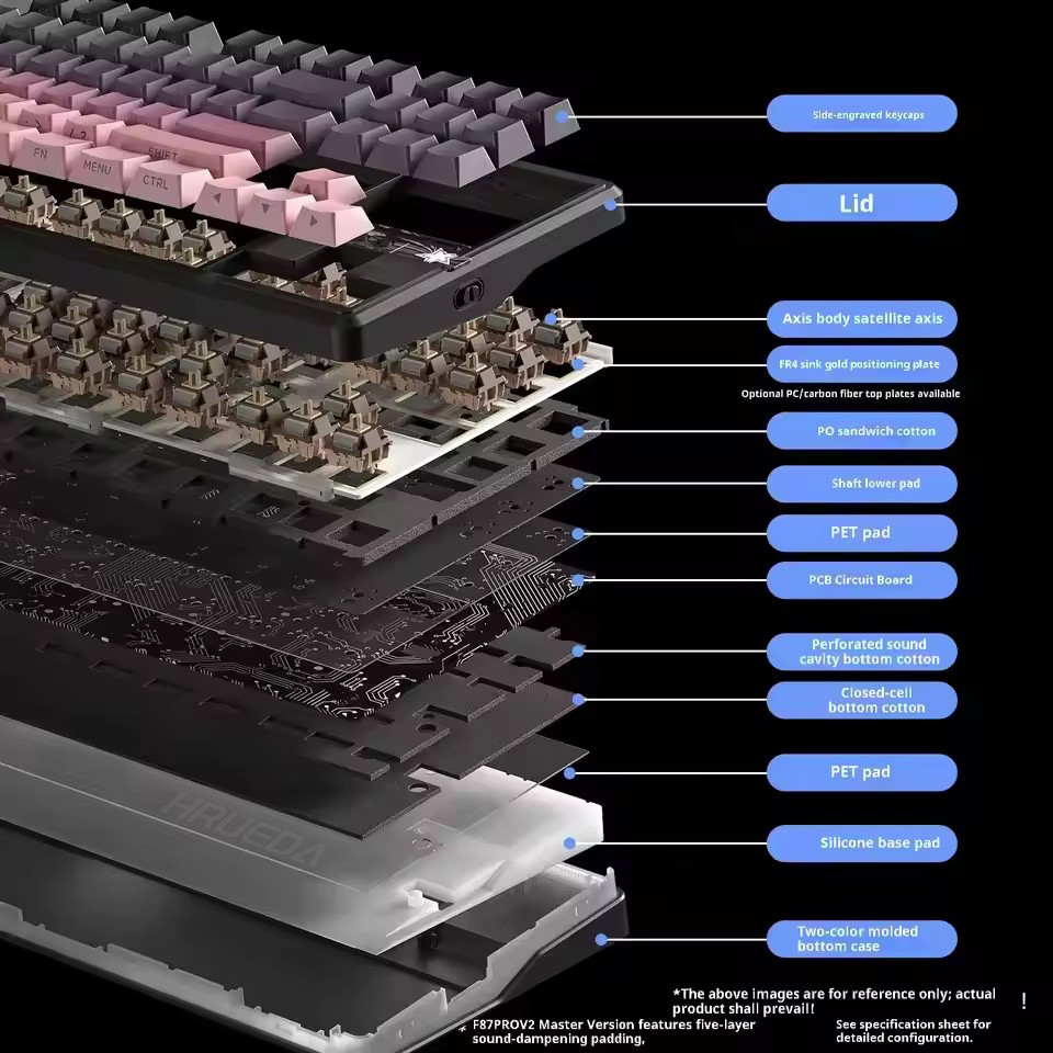 AULA F87 Pro V2 Wireless Mechanical Keyboard 12000mAh Long Battery Life E-Sports Keyboard Tri-mode