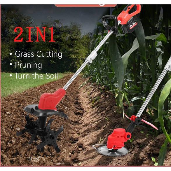 Mesin Potong Rumput 21V Mini Tiller Power Tiller Cultivator Electric Garden