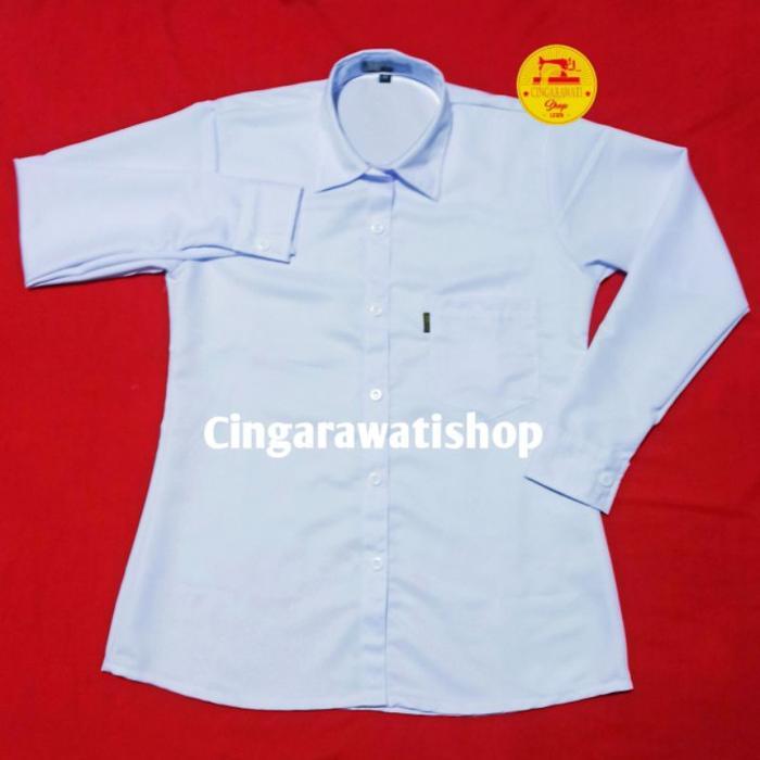 ORIGINAL Kemeja Putih Wanita Baju Putih Kantor Wanita Baju Dinas Putih Pns Wanita Seragam Biru