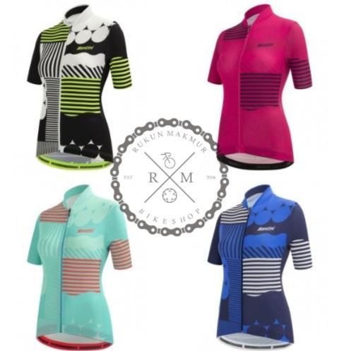 Terbaru Best Quality 100% Original Santini Giada Optic Women Road Cycling Jersey Regular Classic