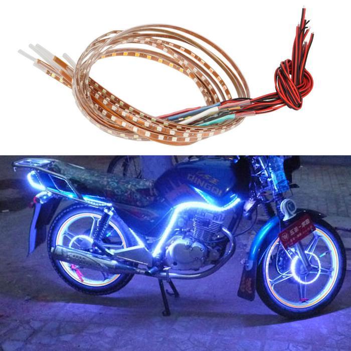 5Pcs 45Cm Led Lampu Bar Motor Hiasan Lampu Mobil Hiasan Led Lampu Kaki Fleksibel Tahan Air Motor