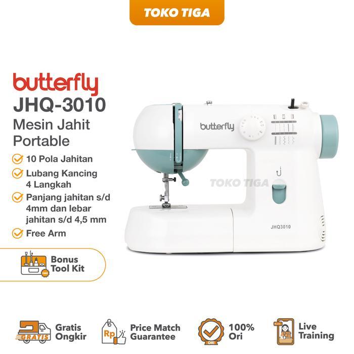 Mesin Jahit BUTTERFLY JHQ-3010 / JHQ3010 (Multifungsi & Portable)