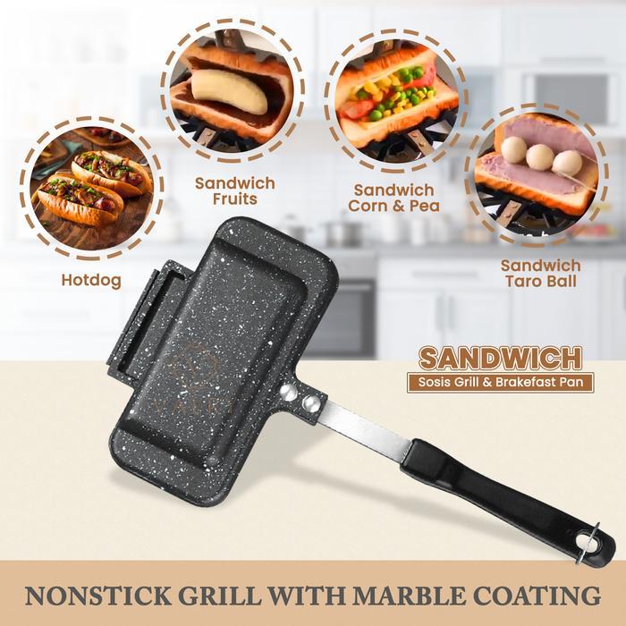 Valry Sandwich Sosis Maker Cetakan Kue Roti Anti Lengket Wajan Pembuat Bread Hotdog Waffle Maker