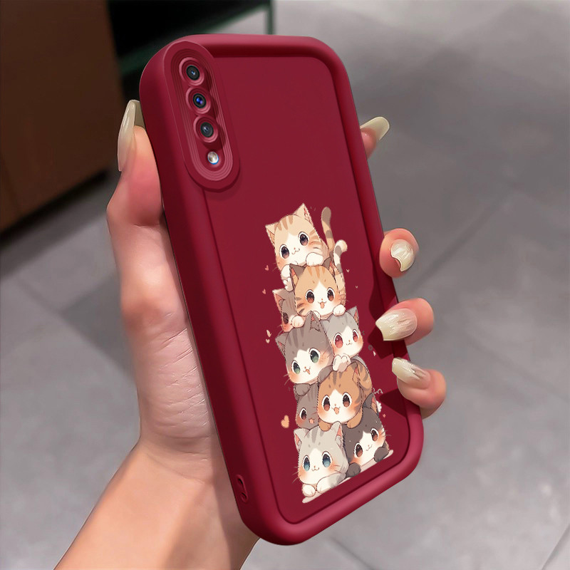 Casing Hp untuk Samsung Galaxy A50 A50s A30s Case Piramida Kucing Kartun Kasing silikon Cesing model