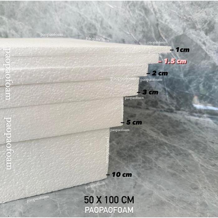 Styrofoam Gabus Lembaran 50 x 100 cm tebal 1.5cm sterofoam