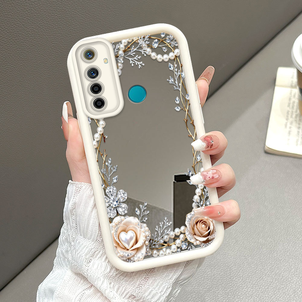 Casing Hp Untuk Realme 5 5i 5S 6i Phone Case Cesing Soft Cover Diamond Flower 1735 Mode Mirror JZ Ke