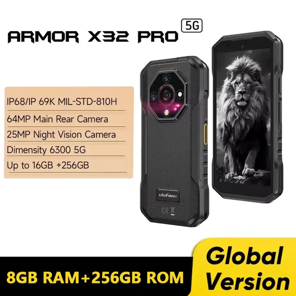 Ulefone Armor X32 Pro 5G Rugged Phone 8GB 256GB 5.65 Android 14 MediaTek Dimensity 6300 Octa Core