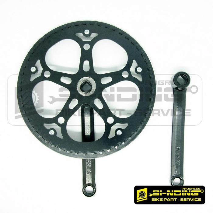 Gear Crankset Crank Gir Gear Sepeda Lipat Seli Fixie MTB 52T 52 T Arm 165 mm Eterna