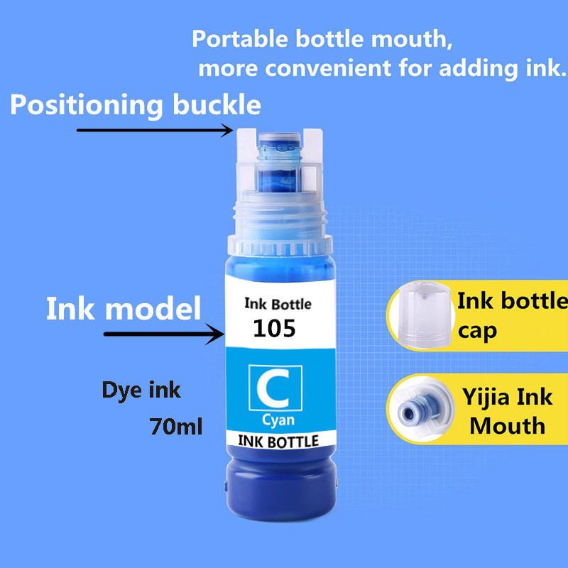 Dye Ink 102 105 106 Premium Refill Ink for Epson 102 104 Ecotank ET-7700 ET-7750 7160 7180 2700 2710