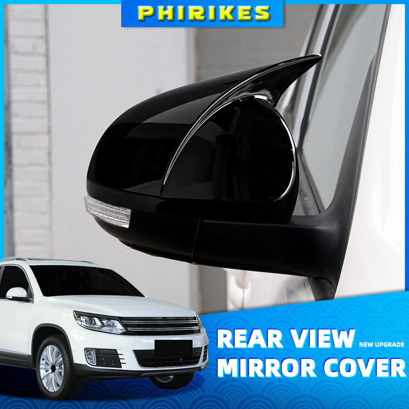 Pair Ox Horn Rear View Mirror Cover Trim for Volkswagen VW Tiguan MK1 2009-2016 Car Rearview Mirror