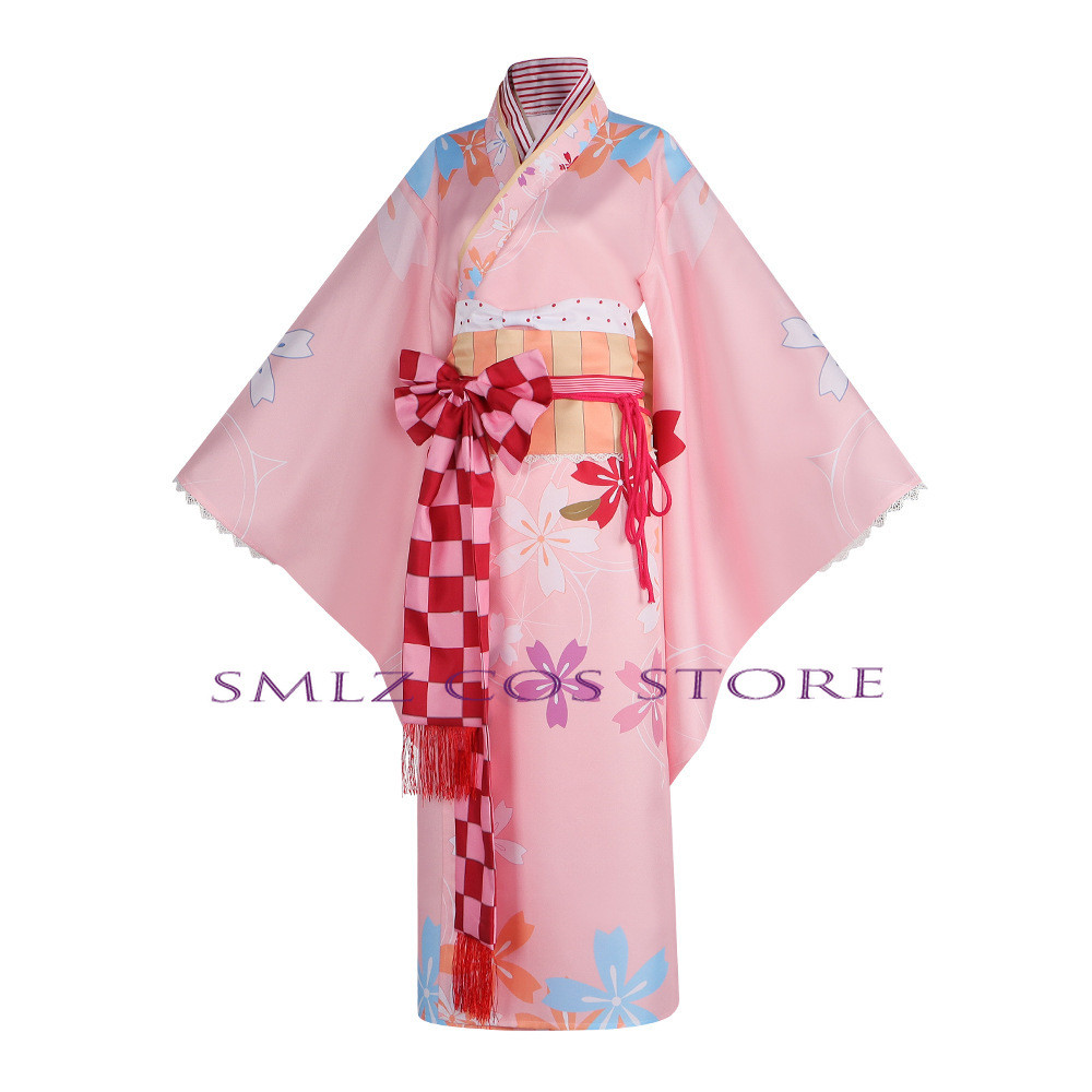 Anime Kaname Madoka Cosplay Puella Magi Madoka Magica Costume Kimono Dress Wig Outfit Suit Halloween