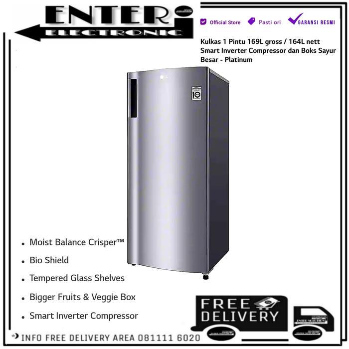 LG GNINV201DL - KULKAS LEMARI ES 1 PINTU SMART INVERTER LG GN INV201DL