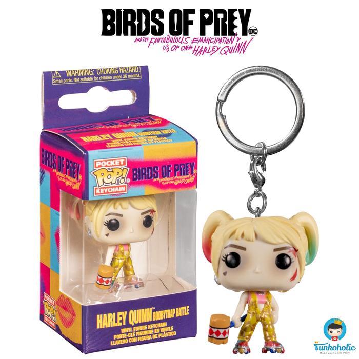 BERGARANSI Funko Pocket POP Keychain Birds of Prey Harley Quinn Boobytrap Battle