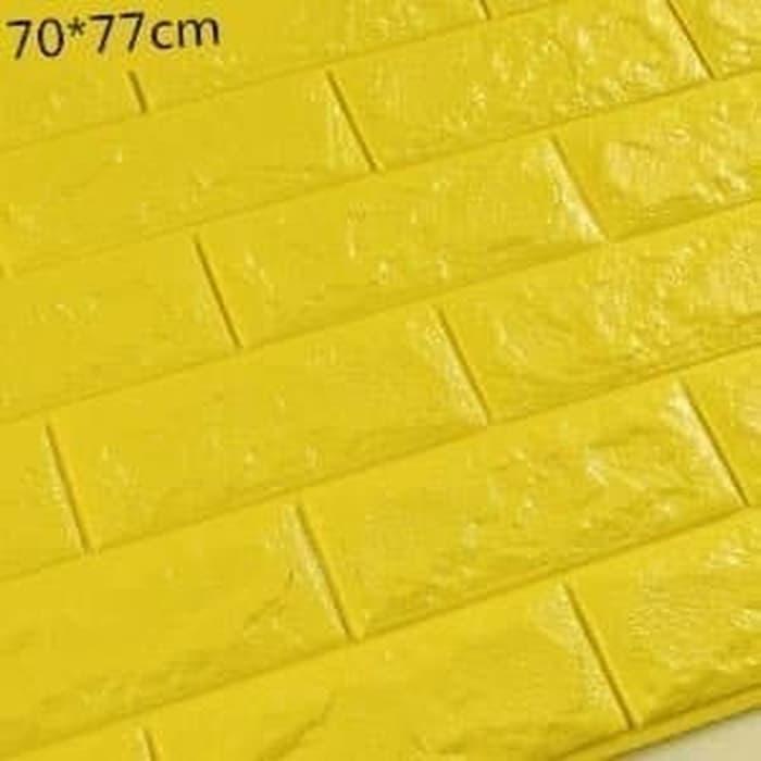 MNTB" WALLPAPER 3D 0102 BRICK FOAM YELLOW WALLPAPER DINDING BATU BATA KUNING