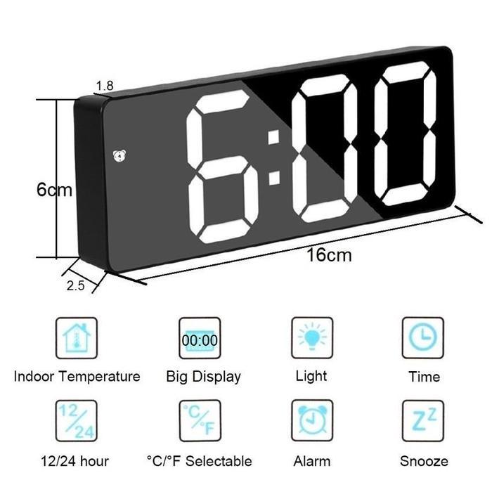Jam Alarm Dinding Digital 3D Clock Led Meja Jam Meja Dinding Digital 3D Led Clock Bentuk Angka
