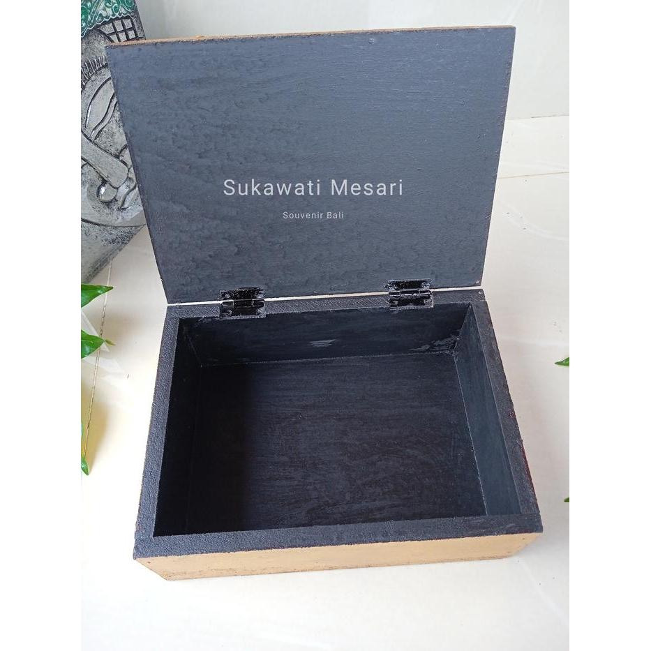 Kotak Penyimpanan Perhiasan Ukiran Buda Budha Box Kayu Handmade Kerajinan Khas Bali