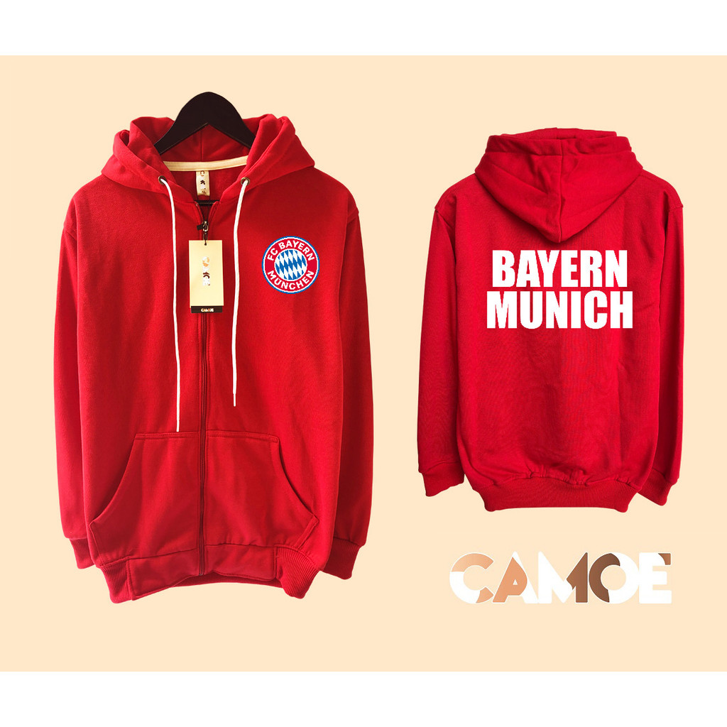 Jaket Hoodie Zipper Bayern Munich Munchen FC Logo