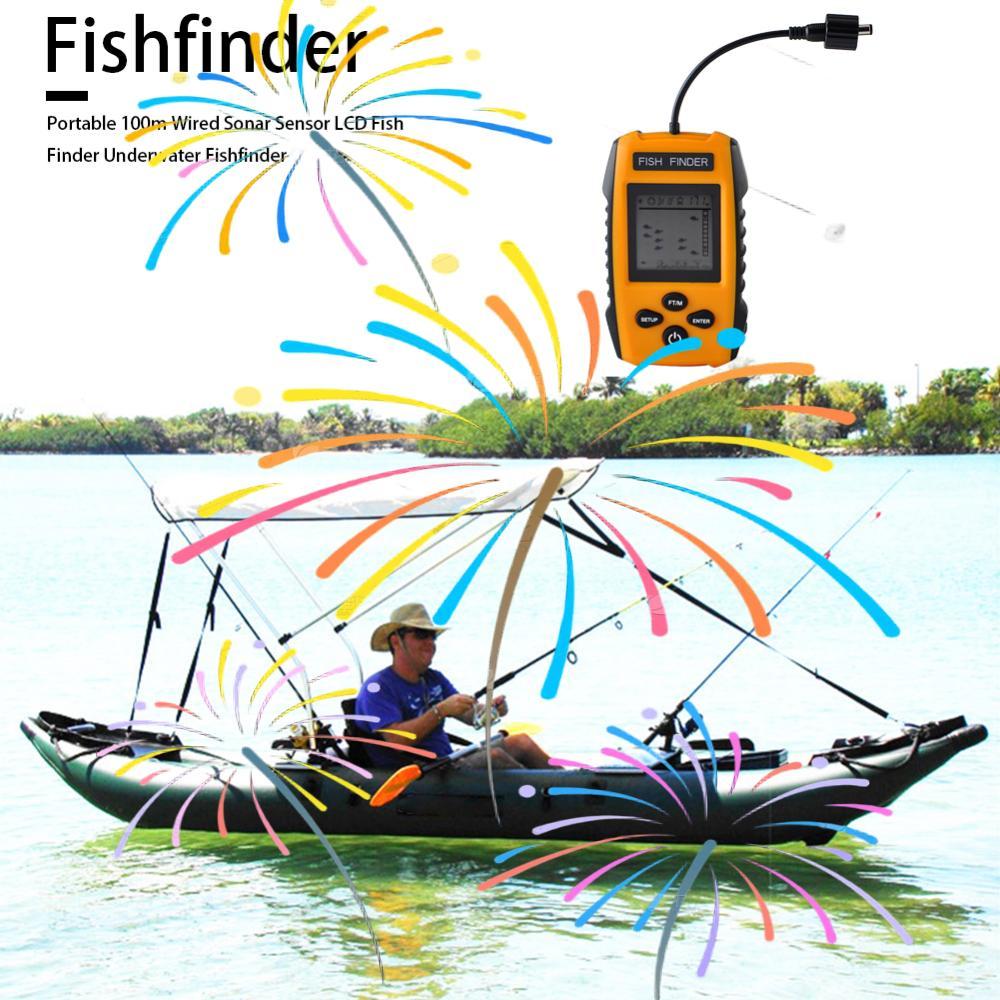 Portable LCD Wired Sonar Sensor Fish Finder Depth Locator Underwater Fishfinder