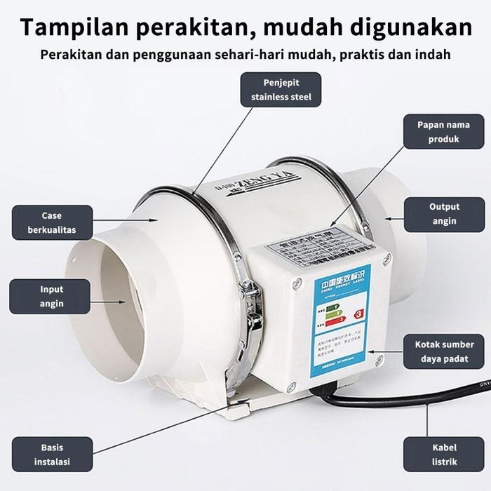 4" 6" 8" 220V Blower Dapur Penghisap Asap Dapur Blower Hisap Untuk Kamar Mandi Dapur Kipas Angin