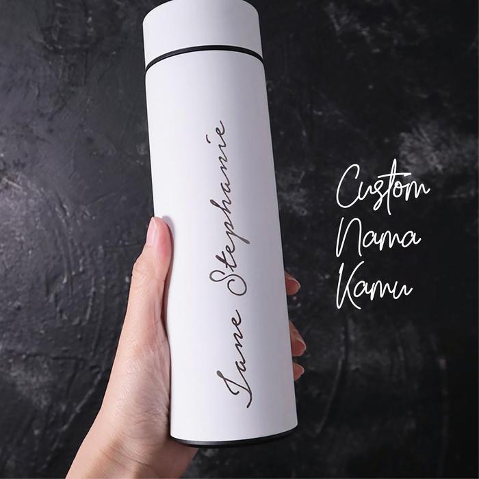 Grafir Nama Smart Tumbler LED Suhu Custom Nama Grosir