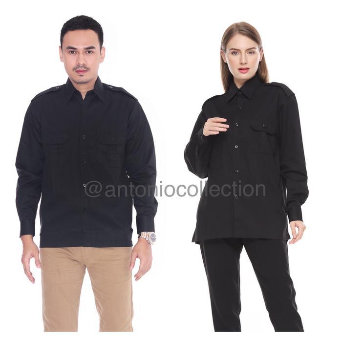 Baju PNS Hitam Lengan Panjang , Baju PDH Hitam , Baju ASN Hitam , Kemeja Lapangan PDL Hitam ,
