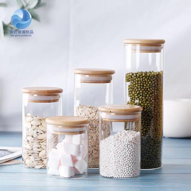 [SPR] Bamboo Jar Toples Tutup Kayu / Toples Jar Kaca Brosilicate Glass