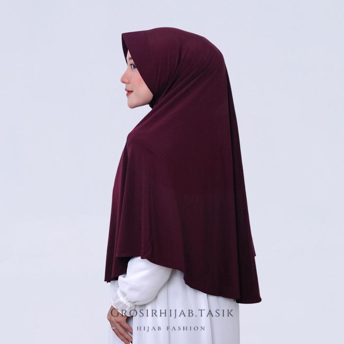 Hijab Polos Bergo Semi (L) Chr Hijab Original Kerudung Polos Jersey Super Kerudung Instan Simple Pet