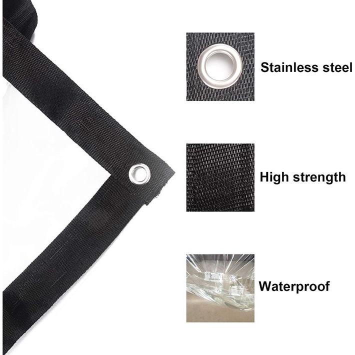 Plastik Terpal Bening Tebal / Tirai Plastik Outdoor Dengan Tali