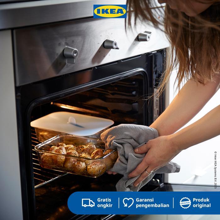 IKEA 365+ Wadah Makanan / Kotak Makan Persegi Panjang Bahan Kaca Dengan Penutup Plastik 1L