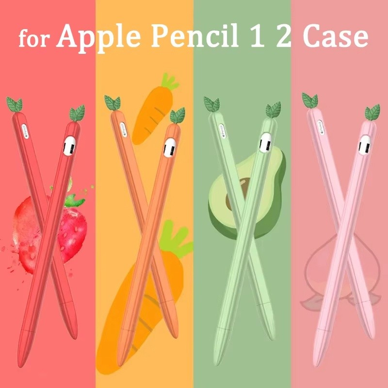 Cute Vegetable Silicone For Apple Pencil 1 2 Case Colorful Stylus Protect Cover For Ipad Pencil 1St