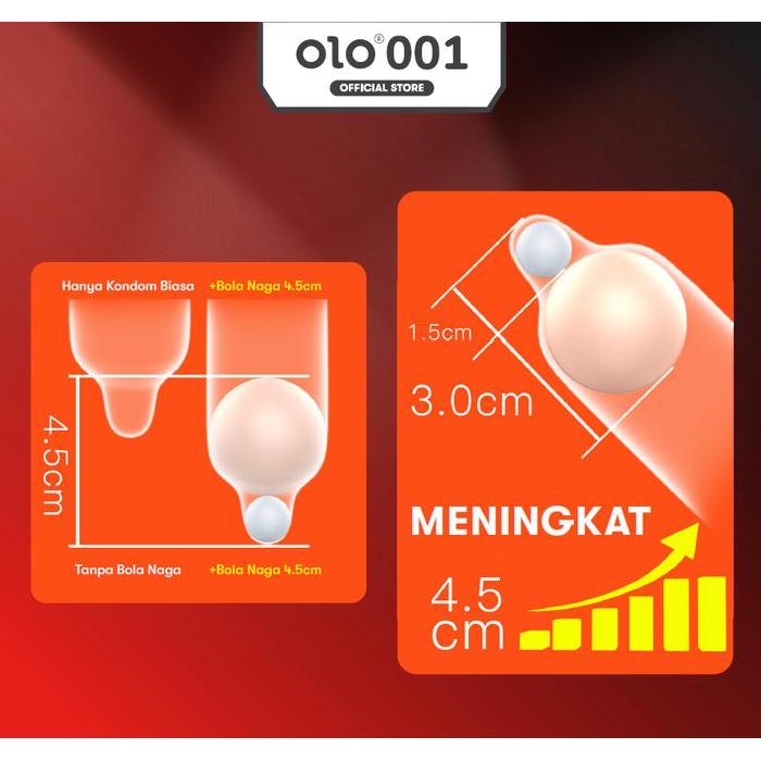 Bazzar Komp Olo Bola Naga Ganda 4,5Cm - Olo Bead 3Cm & Olo Ball 1,5Cm - 1 Kotak Isi 2 Bola