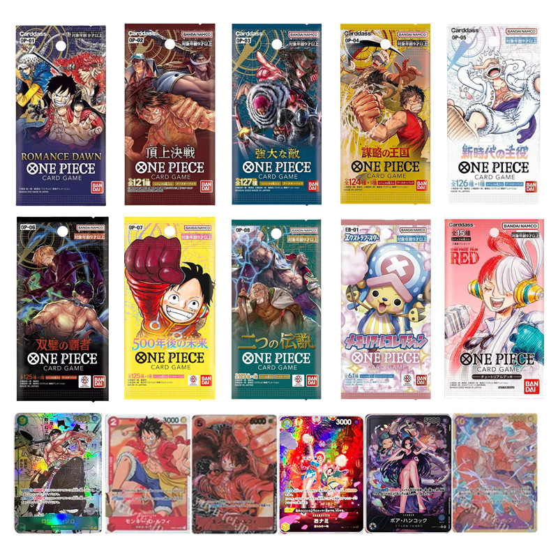 Bandai Original One Piece Cards Japanese OP01 OP05 OP08 OP09 Trading Booster Box Luffy Rare Cards