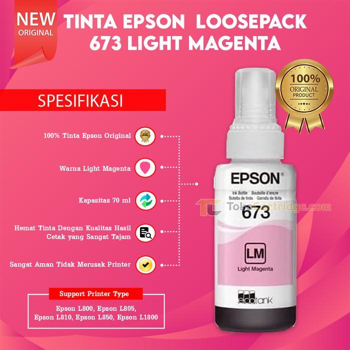 Tinta Epson 673 T673 Original Tinta Printer Epson L800 L805 L850 L1800