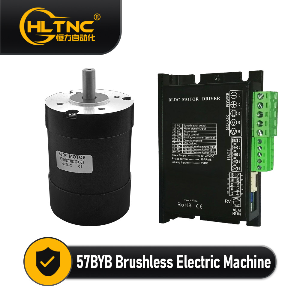 Terbatas HLTNC 100W DC 24V Brushless BLDC Motor Nema23 57mm 3000rpm 5000rpm 10000rpm 3Phase 8mm Shaf