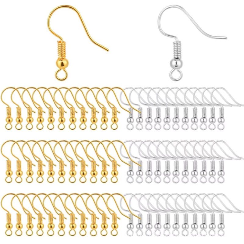 100/500pcs DIY Earring Findings Earrings Clasps Hooks Stainless Steel Hypoallergenic Earring Making