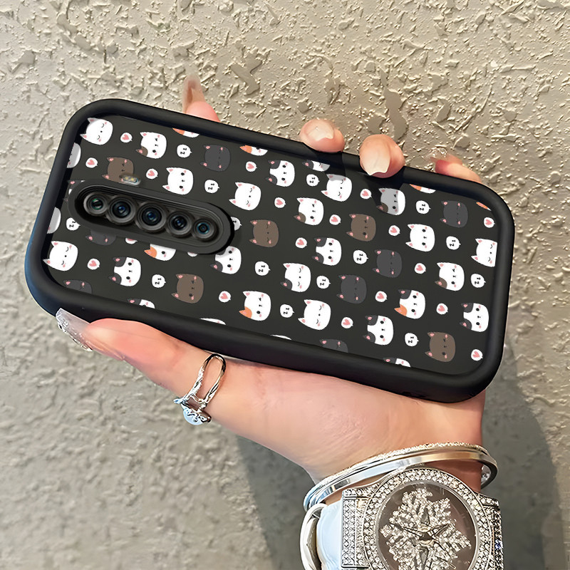 Casing Hp Untuk OPPO Reno 2F Reno 2Z Reno2 F Reno2 Z Case Casing Kepala kucing pola Kasus HP Tangga 