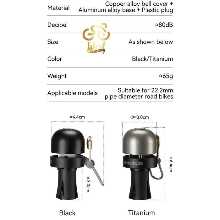 ROCKBROS BB2502 71710005 BEL UJUNG STANG END BAR SEPEDA GUNUNG BALAP TAHAN AIR KERAS SUARA JERNIH