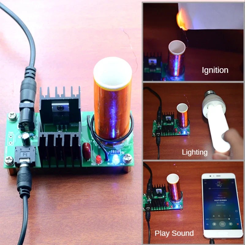 Suryaa In Stock Mini Tesla Coil Kit Mini Music Tesla Coil Plasma Speaker Tesla Wireless Transmission