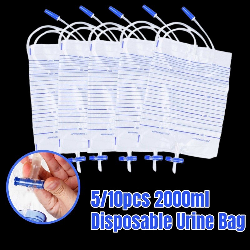 2000ml Disposable Urine Bag Unisex Anti-reflux with External Catheter Medical Urine Collector