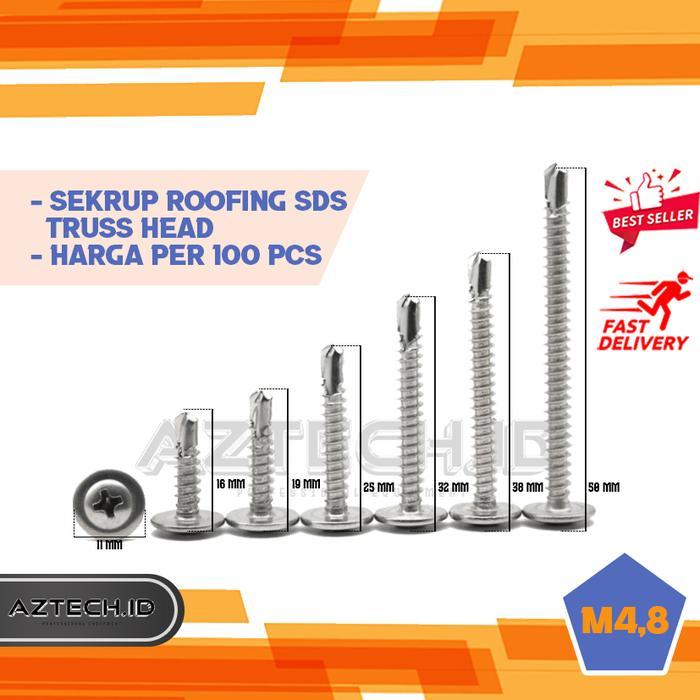 Sekrup / Sekrup roofing / Sekrup roofing sds truss head kepala lebar 100pcs