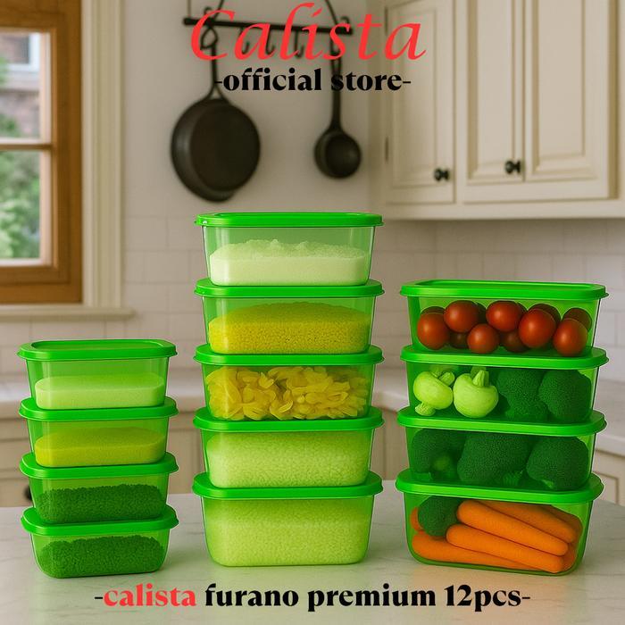 [ CALISTA ] TOPLES PLASTIK CALISTA FURANO PREMIUM SET 12PCS FOOD CONTAINER PREP KULKAS SET TEMPAT