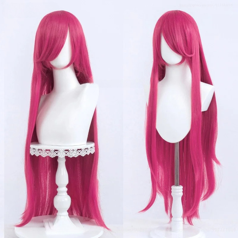 Hojo Sophy Cosplay Wig Fiber Synthetic Wig 80Cm Long Rose Red Wig Anime Pripara Hojo Sophy Cosplay