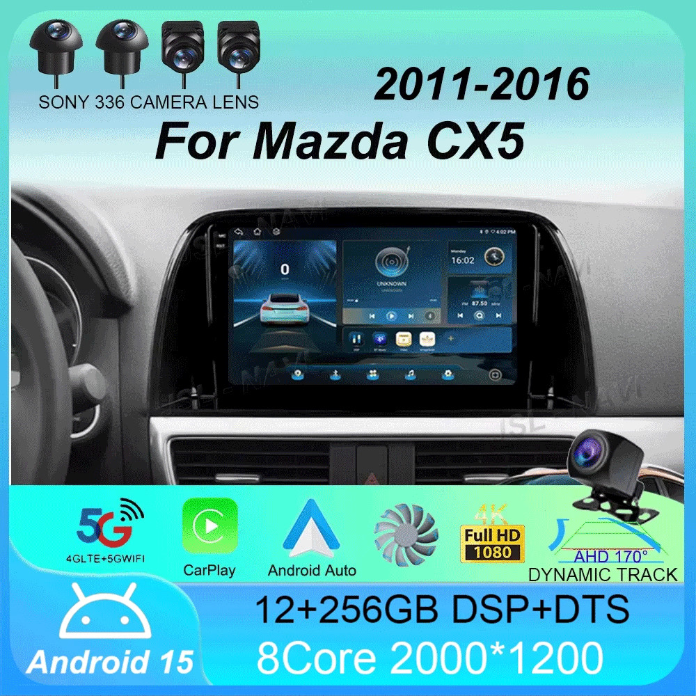 Car Radio Android 15 Carplay Auto For Mazda CX5 2011 - 2016 CX-5 CX 5 Navigation GPS Multimedia