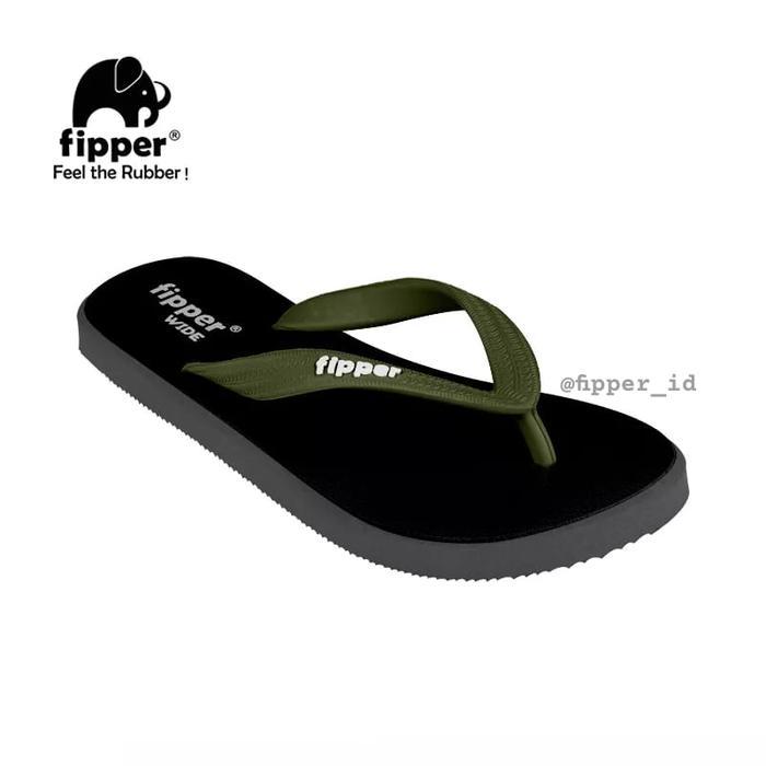 Fipper - Wide Black / Grey Dark / Green Army