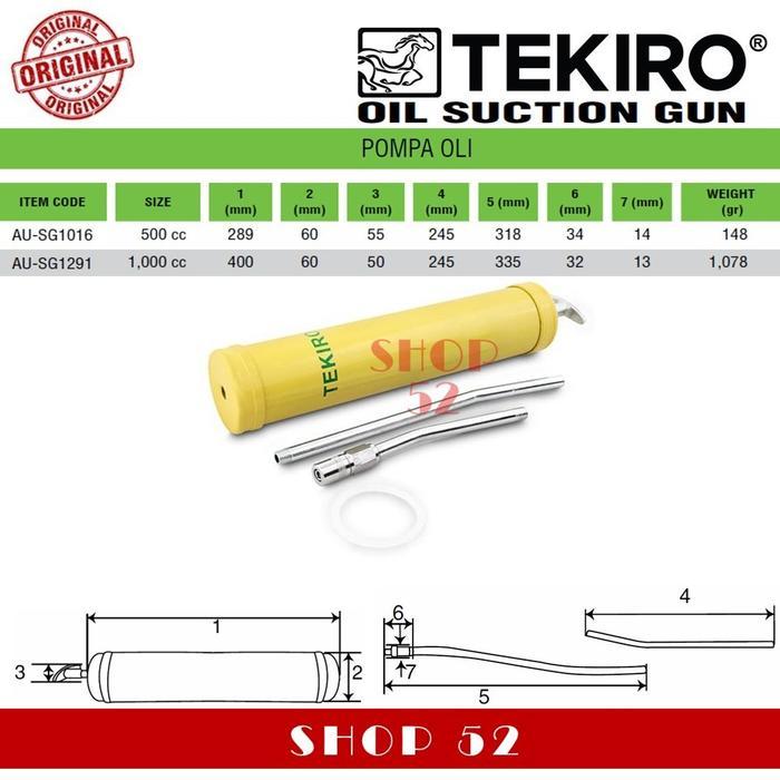 Tekiro Pompa Oli Botol High Pressure Oil Pump Oil Can 500Cc 1000Cc