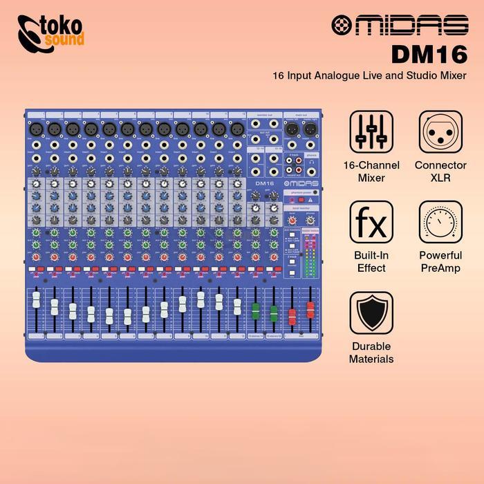 Midas DM16 - 16 Channel Mixer Analog - Blue