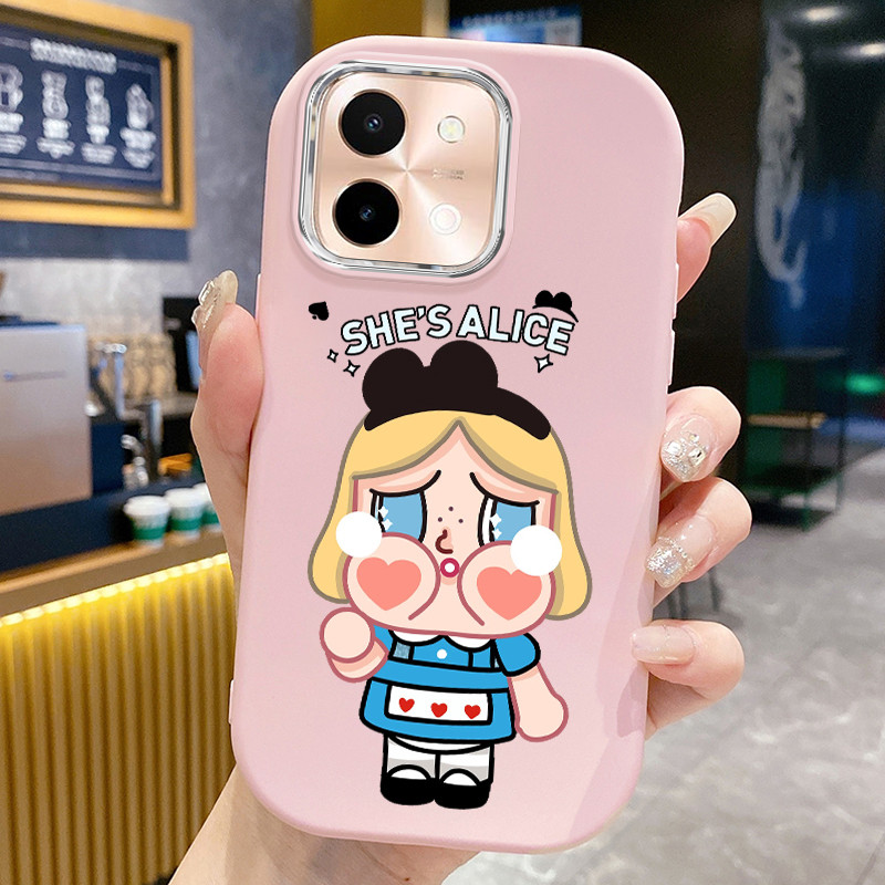 Casing Hp Untuk VIVO Y28 2024 Case Casing Boneka wanita kartun pola Kesing HP Cesing bulat gemuk Kas