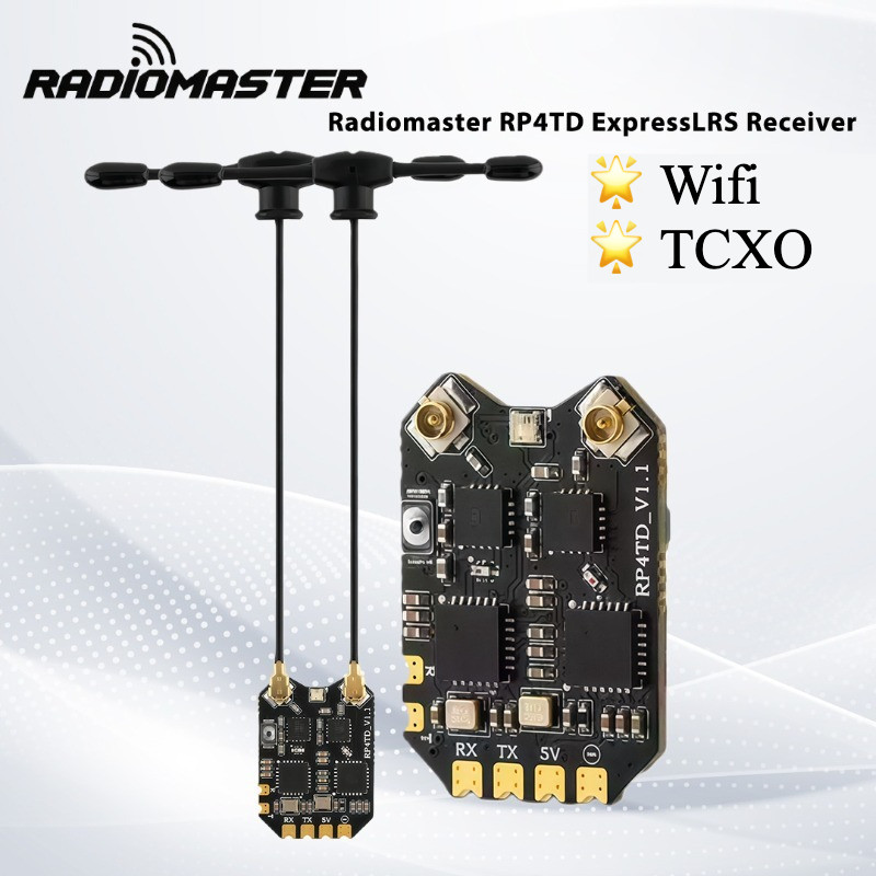 Radiomaster RP4TD 2.4GHz ExpressLRS Diversity Receiver DualAntenna Builtin WiFi TCXO for FPV RC