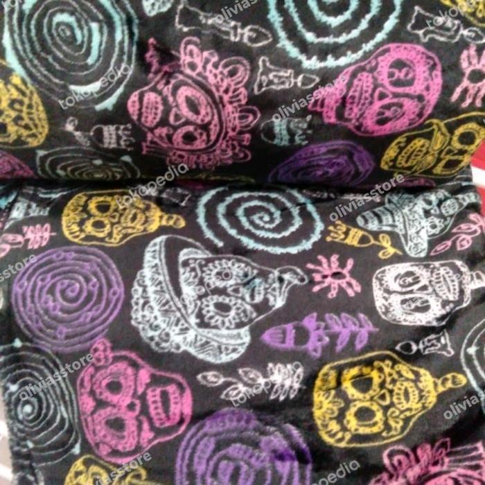 DISKON selimut brasel motif tengkorak skull READY STOCK
